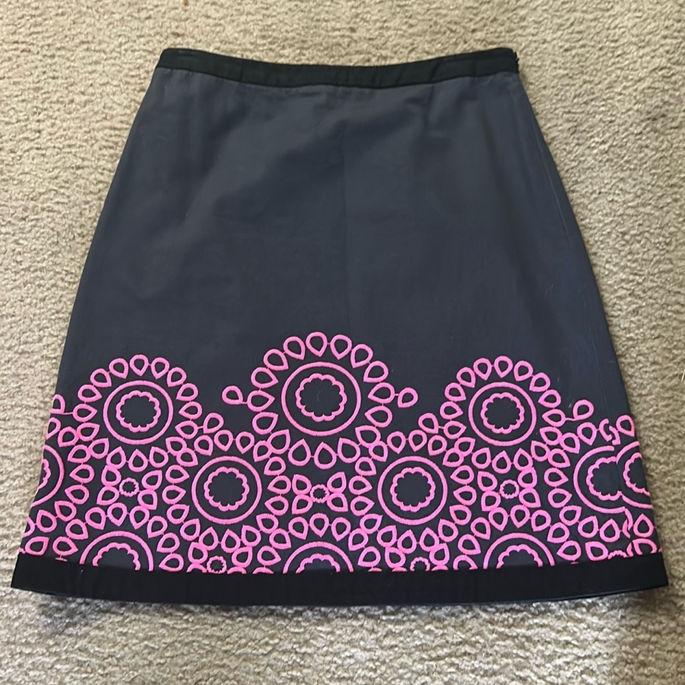 Boden A-Line Embroidered Pink Skirt 6R